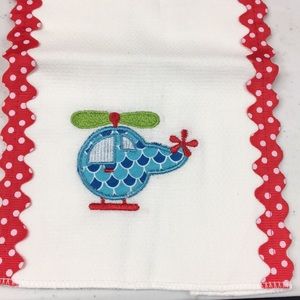 Boys Burp Cloth Main Street Collection Cotton Brand New Helicopter Design